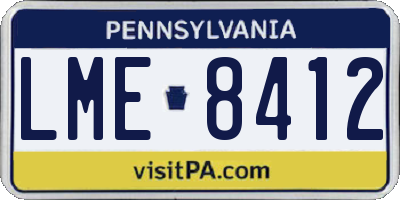 PA license plate LME8412