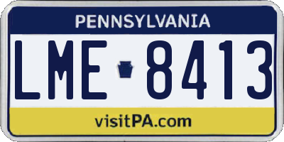 PA license plate LME8413