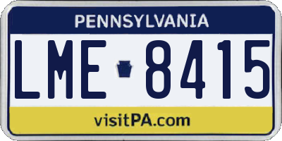 PA license plate LME8415