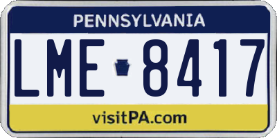 PA license plate LME8417