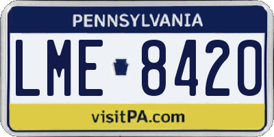 PA license plate LME8420