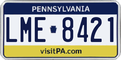 PA license plate LME8421