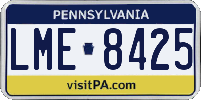 PA license plate LME8425
