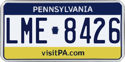 PA license plate LME8426