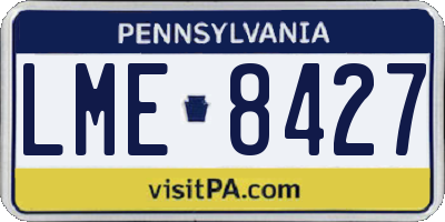 PA license plate LME8427