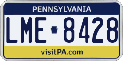 PA license plate LME8428