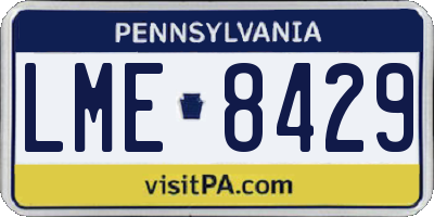 PA license plate LME8429