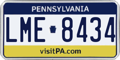 PA license plate LME8434