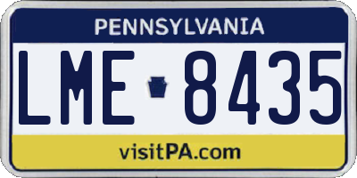 PA license plate LME8435