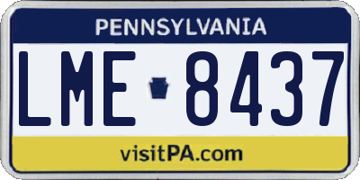 PA license plate LME8437