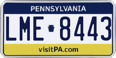 PA license plate LME8443