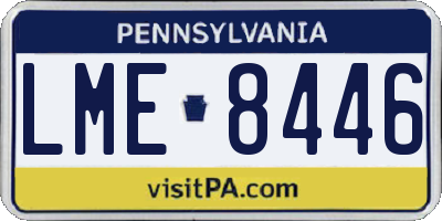 PA license plate LME8446
