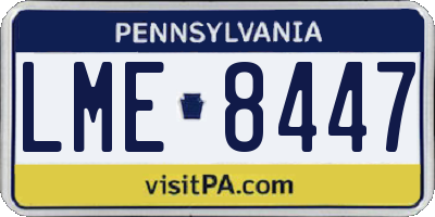 PA license plate LME8447