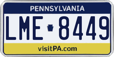 PA license plate LME8449