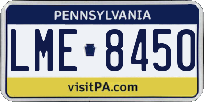 PA license plate LME8450