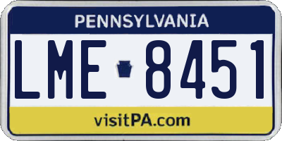 PA license plate LME8451