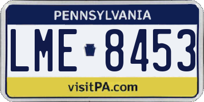 PA license plate LME8453