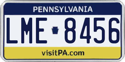 PA license plate LME8456