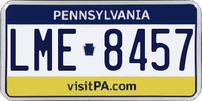 PA license plate LME8457
