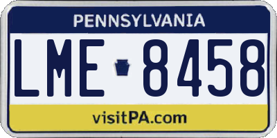 PA license plate LME8458