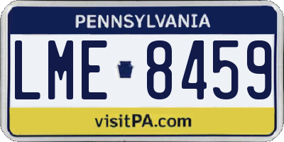 PA license plate LME8459