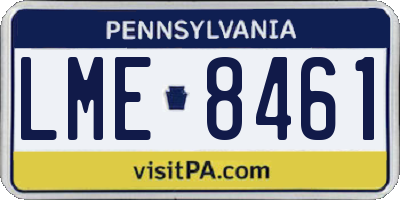 PA license plate LME8461