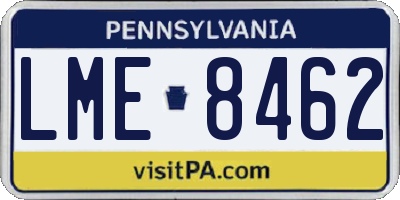 PA license plate LME8462