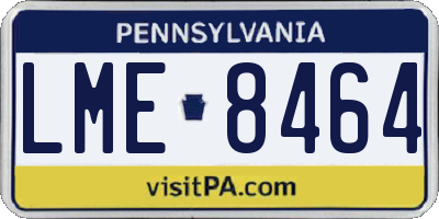 PA license plate LME8464