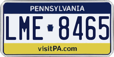 PA license plate LME8465