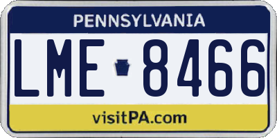 PA license plate LME8466