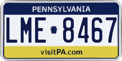 PA license plate LME8467