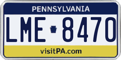 PA license plate LME8470