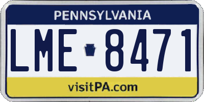 PA license plate LME8471