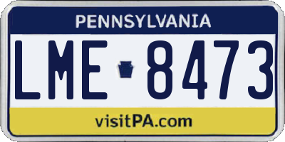 PA license plate LME8473