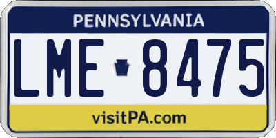 PA license plate LME8475