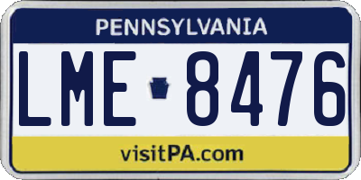 PA license plate LME8476