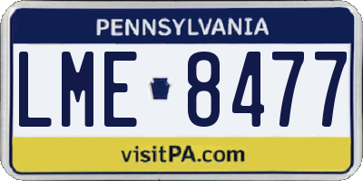 PA license plate LME8477