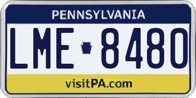 PA license plate LME8480