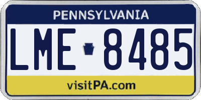 PA license plate LME8485