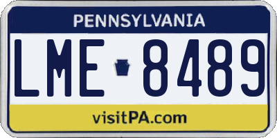 PA license plate LME8489