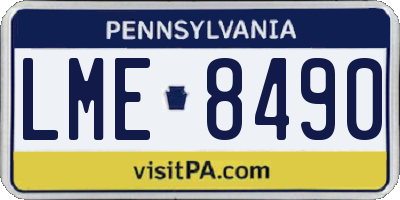 PA license plate LME8490