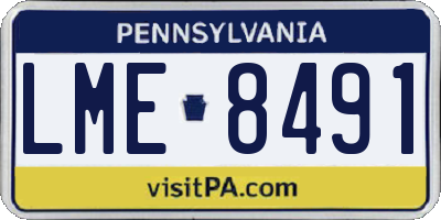 PA license plate LME8491