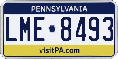 PA license plate LME8493