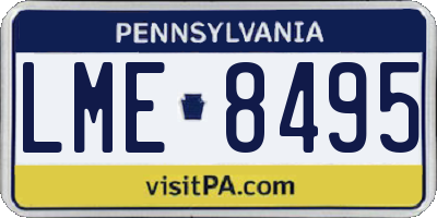 PA license plate LME8495