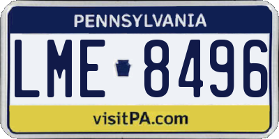 PA license plate LME8496