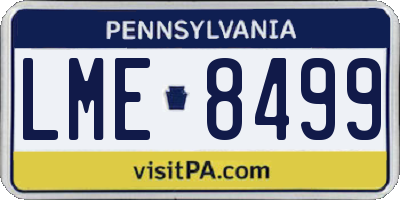 PA license plate LME8499