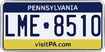 PA license plate LME8510