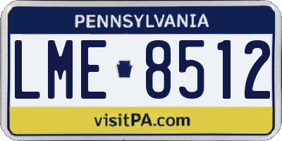 PA license plate LME8512