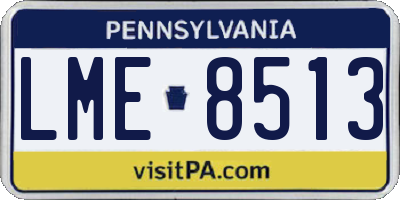 PA license plate LME8513