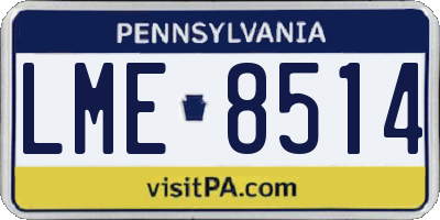 PA license plate LME8514